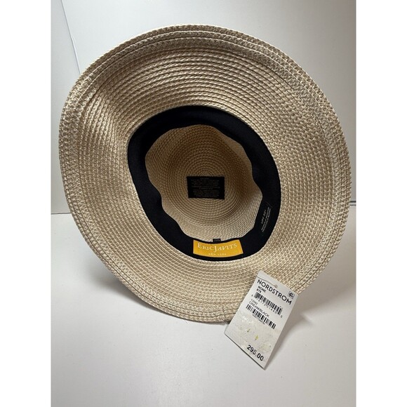 Eric Javits Squishee Classic Fedora Hat In Cream & Black Band New - Picture 7 of 11